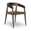 Glenorie Indoor Timber Dining Chair With Leather Woven Seat Walnut