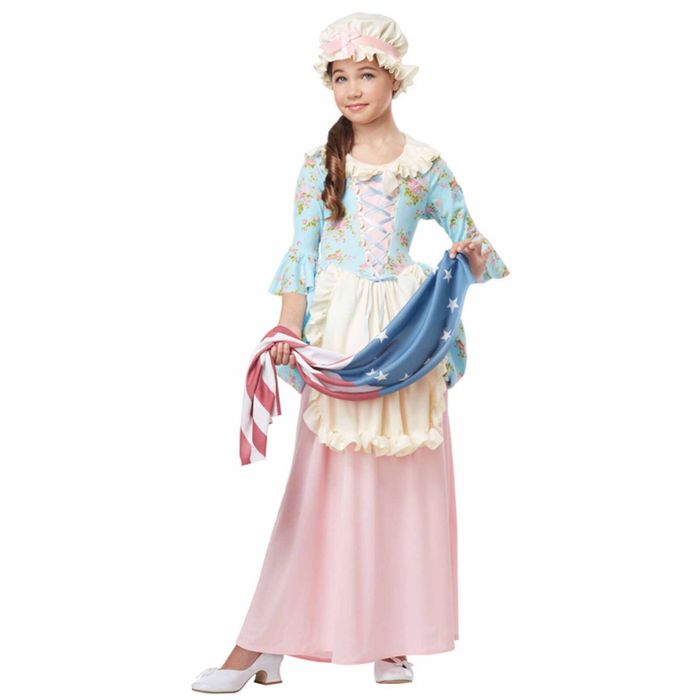 Colonial Lady Betsy Ross Martha Washington Olden Day Victorian Girls Costume M