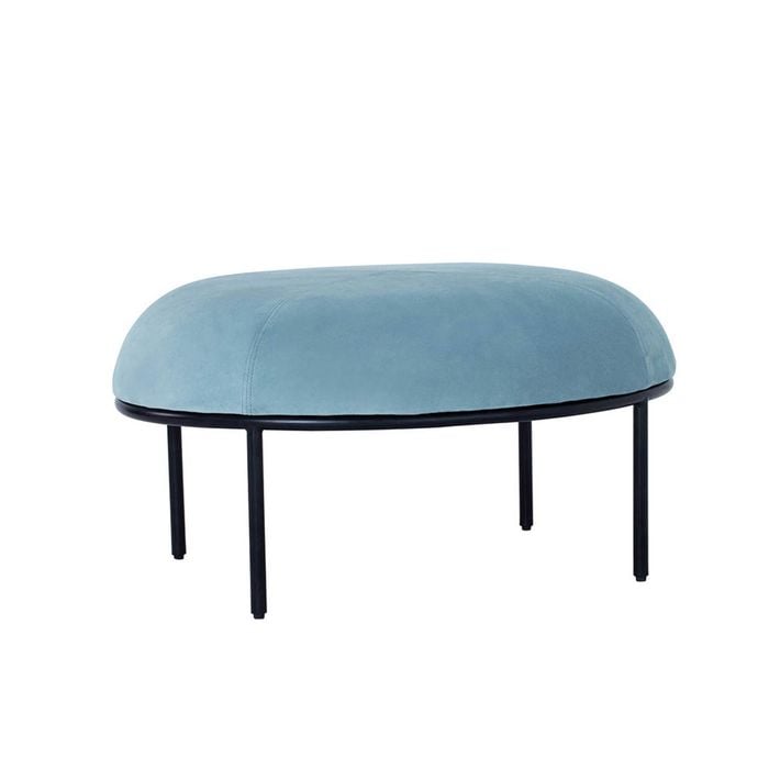 Modern Furniture VAMOS Oval Footstool/ Ottoman 80cm - Jade & Black