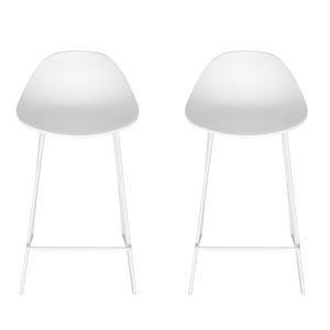 SK Designer Living | Pack of 2 | Geo Designer Kitchen Stool - White