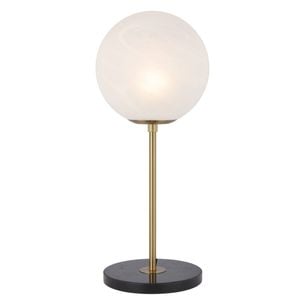 Telbix Oliana Contemporary Table Desk Lamp Light Metal Marble Glass Antique Gold Black Marble Alabastro