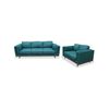 3+2 Seater Teal Colour Fabric Sofa Set