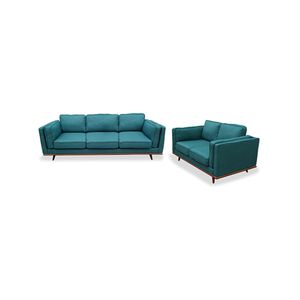 3+2 Seater Teal Colour Fabric Sofa Set