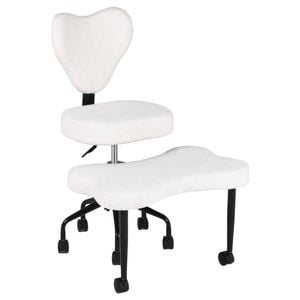 Advwin Ergonomic Cross Legged Office Chair with Wheels 360° Swivel Meditation Chair Height Adjustable Kneeling Chair White