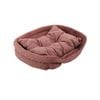 CottonMore Dog Bed Super Soft Warm Cozy Stylish Cushioned Bed w Bone Embroideries Brown