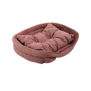 CottonMore Dog Bed Super Soft Warm Cozy Stylish Cushioned Bed w Bone Embroideries Brown