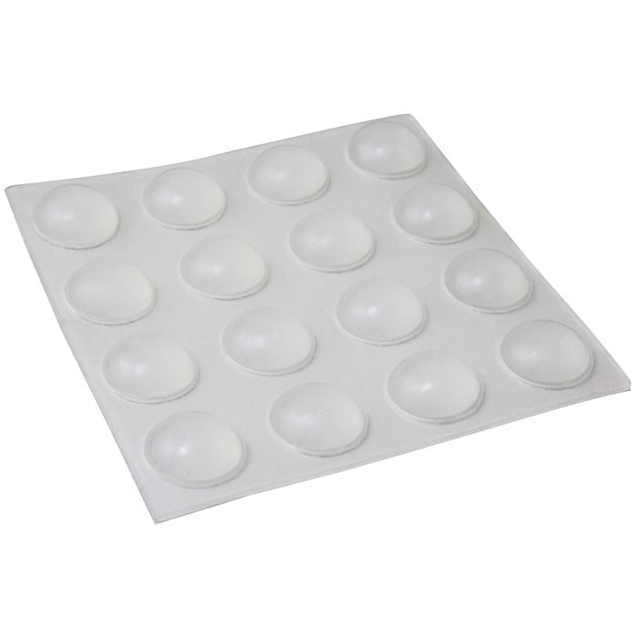 Felt Gard 10mm Clear Round Adhesive Bumpers - 16 Pack