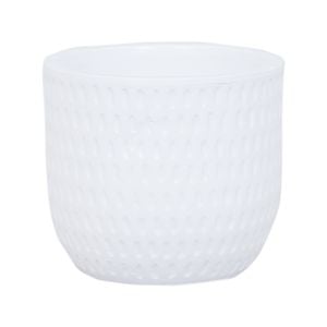 18 x 16cm White Dotty Ceramic Pot - 180mm