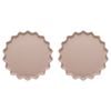 2PK Ecology High Gloss Glaze Porcelain Ruffle Round Platter 32cm Pink Salt