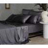 Bedding Co. Sheet Set 100% Mulberry Silk 20 Momme Soft Dark Grey King Single
