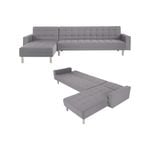 Foret 5 Seater Sofa Bed Modular Corner Lounge Recliner Chaise Couch Fabric Grey