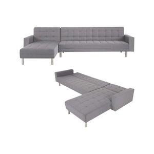 Foret 5 Seater Sofa Bed Modular Corner Lounge Recliner Chaise Couch Fabric Grey