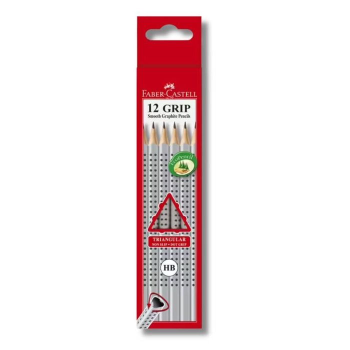 Faber-Castell Triangular Dot Grip Lead Pencil 12pcs (Hb)