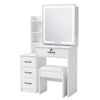Levede Dressing Table Vanity Stool Set Sliding LED Mirror Makeup Storage Shelves