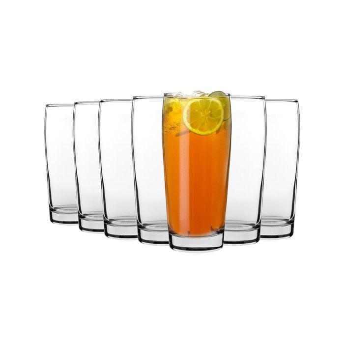 LAV 6 Piece Bardi Classic Willi Becher Beer Glass Set - German Style Craft Beer Ale Glasses - Clear - 370ml