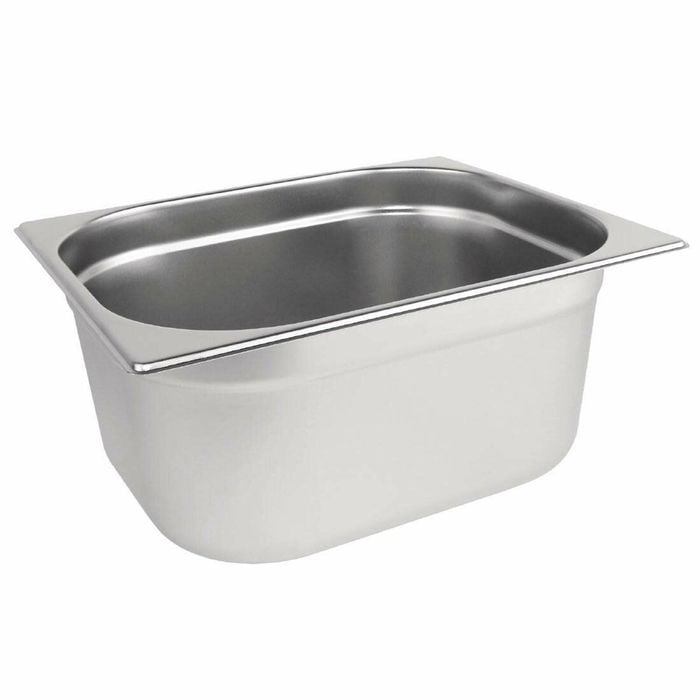 Vogue Gastronorm Tray Stainless Steel 1/2 Size 100mm Deep Commercial Kitchen Food Pan