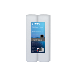 Stefani 5 Micron 2.5 x 10" Polyspun Sediment Replacement Water Filter Cartridge - Twin Pack