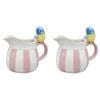 2PK Urban Ceramic Perdy Parrot Pitcher Beverage Serving Jug 13x12cm Pink