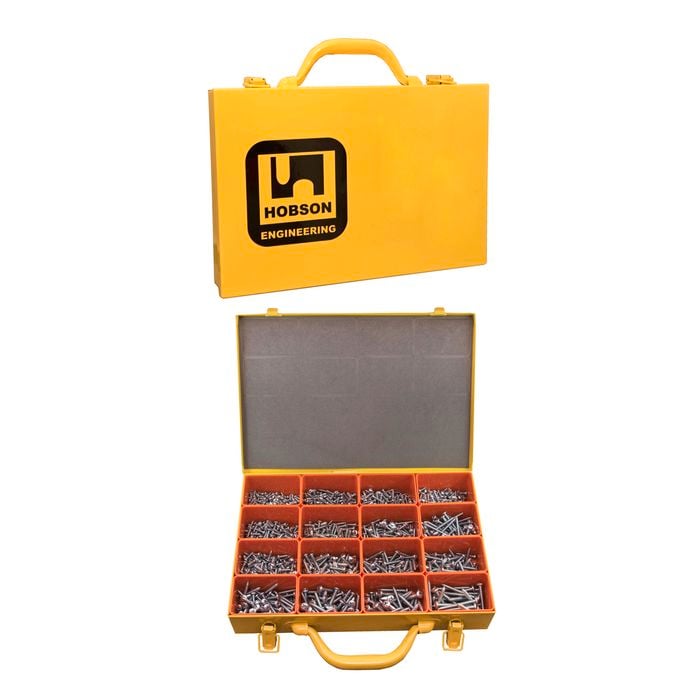 Hobson Engineering 6 - 12G Zinc Plated Pan Phillips Self Tapping Screws Assorted Kit - 1545 Pieces