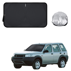 Front Windscreen Sun Shade for Land Rover Freelander 1996 - 2006 (Series 1) - XL 160 x 100 cm - Black