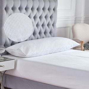 CottonMore 100% Cotton Waffle White Body Pillowcase 48x150cm