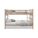 Myer King Single Bunk Bed with Storage | Natural Hardwood Frame