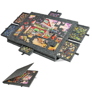 Provecta 1000 Piece Puzzle Board With 6 Drawers Felt Sorting Tray Grey