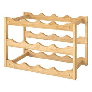 TOQUE 3-Tier 12-Bottle Bamboo Wine Rack