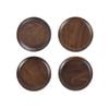 Anygleam Natural Brown 4pcs Wooden Plate Food Kitchen Tableware