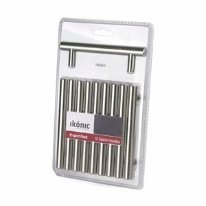 Ikonic Satin Nickel Plate Steel Bar Handle - 10 Pack