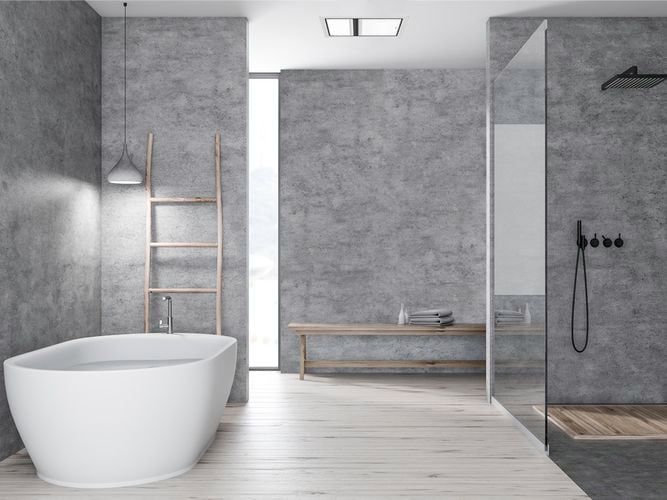Tastic Luminate Single installed in a modern bathroom.