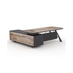 Modern Furniture EASTON Executive Desk with Right Return 220-240cm - Oak&Black