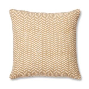 MadrasLink Kyra Ochre Block Print Cushion