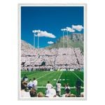 Galrie Stunning Football Stadium Art Print with Majestic Mountain View, White Frame, 70 x 100cm (28 x 40inch)