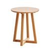 MIUZ Solid Oak Wood Side Table, Round Tripod End Table Shelf Nightstand