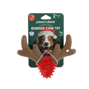 Paws & Claws 14.5 x 16.5cm Reindeer TPR Chew Toy 