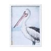 Lvd White Framed Hand-finished Coastal Pelican Print Wall Hanging Decor 60x60cm