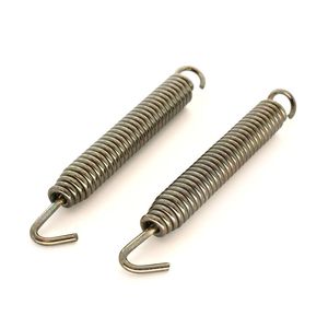 XYT World 2Pcs Exhaust Spring Pipe Muffler 90mm Black Fit For Honda Motorcycle Steel