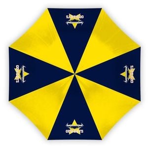 NRL Compact Umbrella - North Queensland Cowboys - Rain - Glovebox - W17cm L60cm