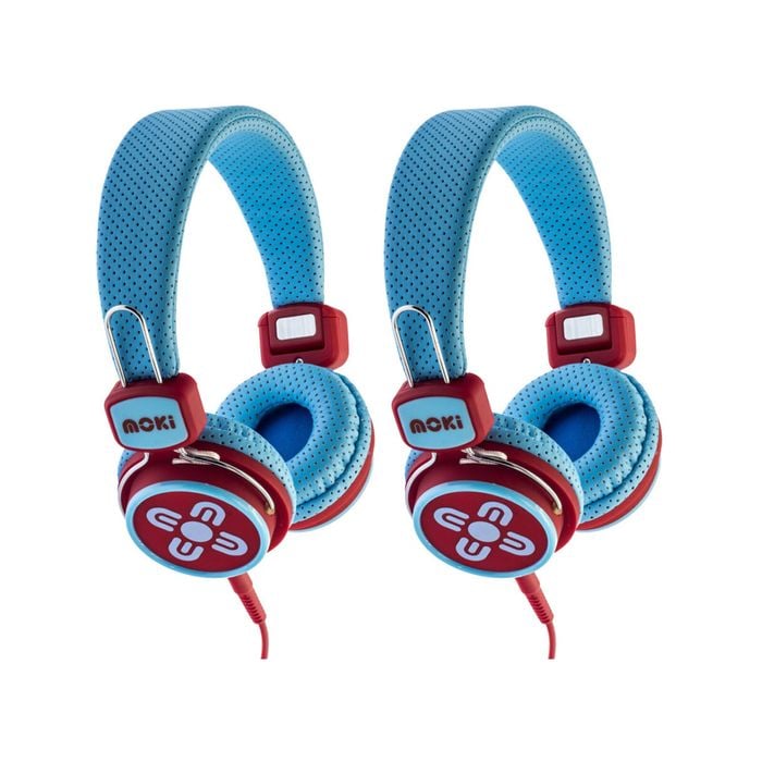 2PK Moki Kid Safe Volume Limited Headphones 3y+ Blue & Red