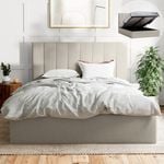 Ormond Double Beige Fabric Gas Lift Storage Bed Frame