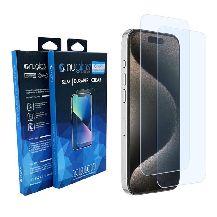 Nuglas 2x Screen Protector Anti Blue Clear Tempered Glass For Iphone 15 Pro Max / 15 Plus/ Iphone 16 Plus