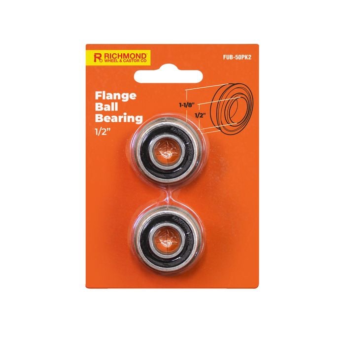 Richmond 1-1/8 x 1/2" Unground Flanged Ball Bearing - 2 Pack