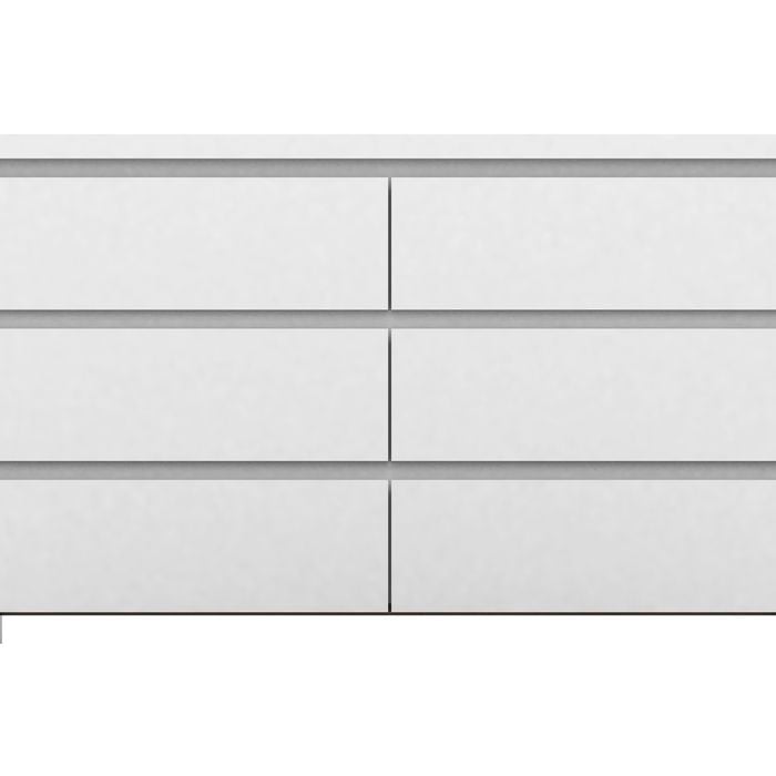 Elara White High Gloss 6 Drawer Chest