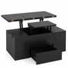 Costway Lift Top Coffee Table Center Table W/4 Storage Stool Black
