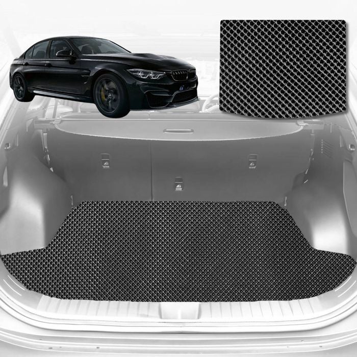 6D Diamond Car Boot Mat for BMW M3 (F80)2014-2019-Cargo Mat-Black-Outback GT