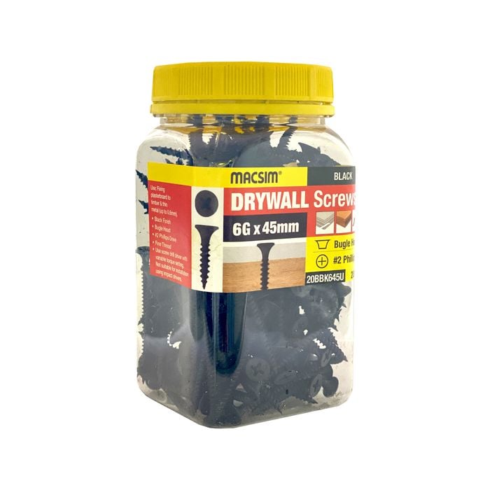 Macsim 6G x 45mm Drywall Pan Screws - 200 Jar