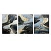 3pcs White Golden Marble Texture Print 100% Australian Made 3 x 40x60cm (Metal Print)