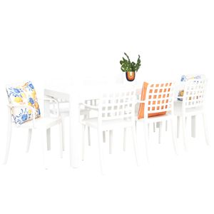 Frankie Azura 9pc Armchair Dining Set - White