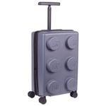 Lego Brick 2x3 Trolley Luggage Suitcase Bag Expandable 35.5x56cm - Stone Grey
